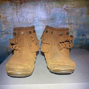 Vintage Leather MINNETONKA‎ Side Zip Bootie